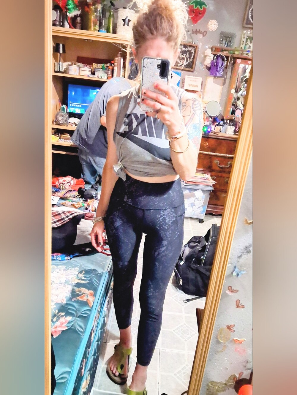 Old Navy Elevate High -Waist Snakeskin Leggings Sz M